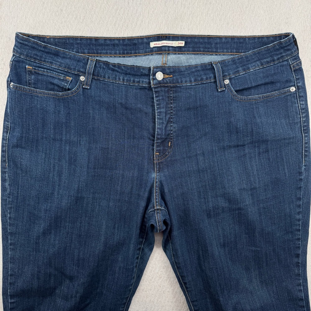 Levis 415 Relaxed Bootcut Jeans Womens 24W (46x32) Dark Wash Blue Denim Boho